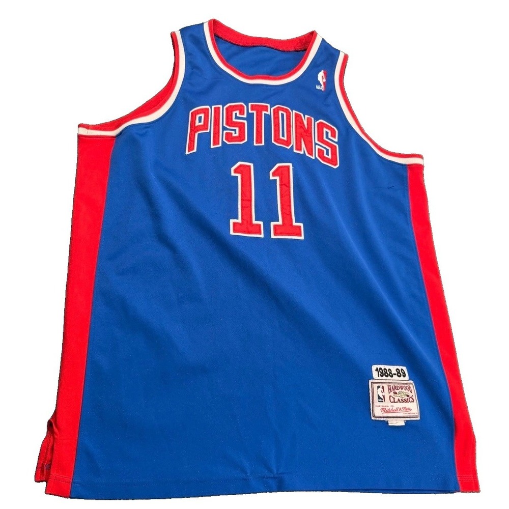 Isiah Thomas Detroit Pistons 1988-89 Jersey Mitchell Ness Hardwood Classics Blue